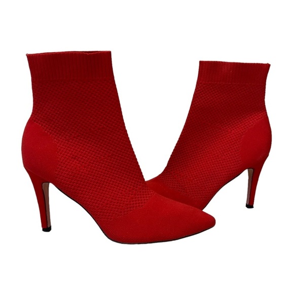 MIA McKinley Red Sock Boots Booties Size 8.5 - Picture 1 of 10